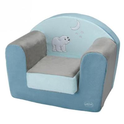 Domiva fauteuil flocon bleu et marron