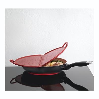 Couvercle anti-projections pliable silicone rouge 30cm kuhn rikon 23644