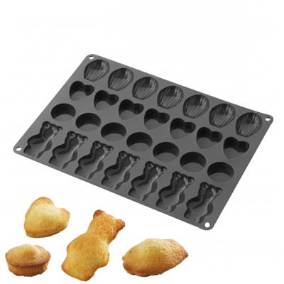 Moule silicone, 28 mini empreintes, noir, silicopro