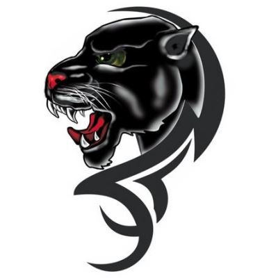 autocollant de voiture Panther Tribal 12 x 18 noir
