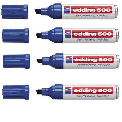 Edding - Marqueur Permanent 500, Pointe Biseautée, Bleu