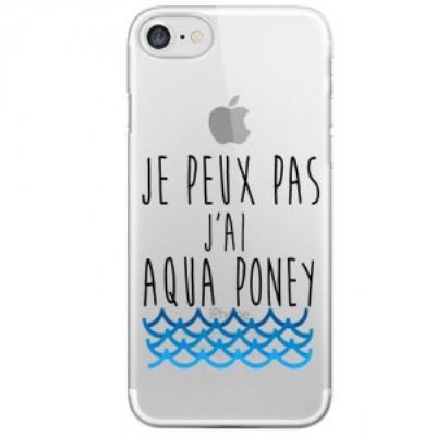 Coque rigide iPhone 7 avec impression Je peux pas j ai aqua poney