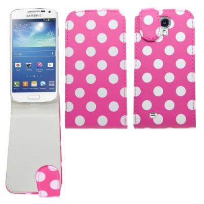 Samrick Étui À Rabat En Cuir Pour Samsung Galaxy S4 Iv Mini I9190 Et Galaxy S4 Iv Mini Double Sim I9192 Rose À Pois Blancs