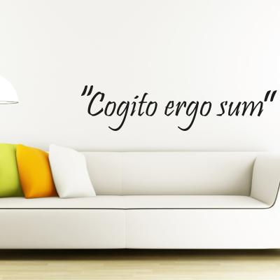 Pick and Stick Sticker Mural Cogito ergo sum - 40 X 55 cm, Noir