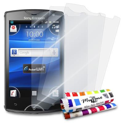 3 Protections Ecran Haute Qualité , UltraClear,  ORIGINALES de MUZZANO pour XPERIA MINI ( SONY )