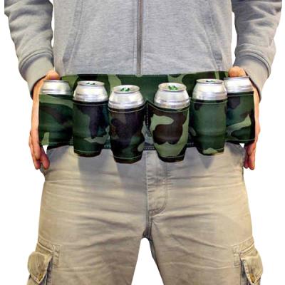 Ceinture de bière camouflage militaire 6 supports à canette