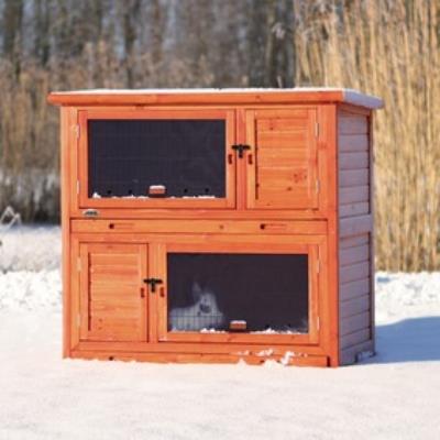 Natura Clapier Avec Isolation, 116 × 113 × 65 Cm, Brun - Mon Animalerie