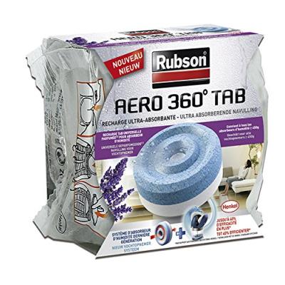 Rubson 1847205 déshumidificateur d'air 1 recharge aero 360 lavande blanc