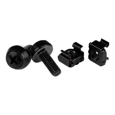 StarTech.com M6 x 12mm - Screws and Cage Nuts - 50 Pack, Black - schroeven en moeren voor rack