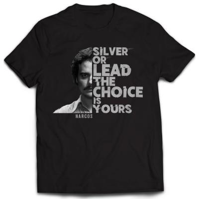 Narcos - T-Shirt Silver Or Lead (XL)