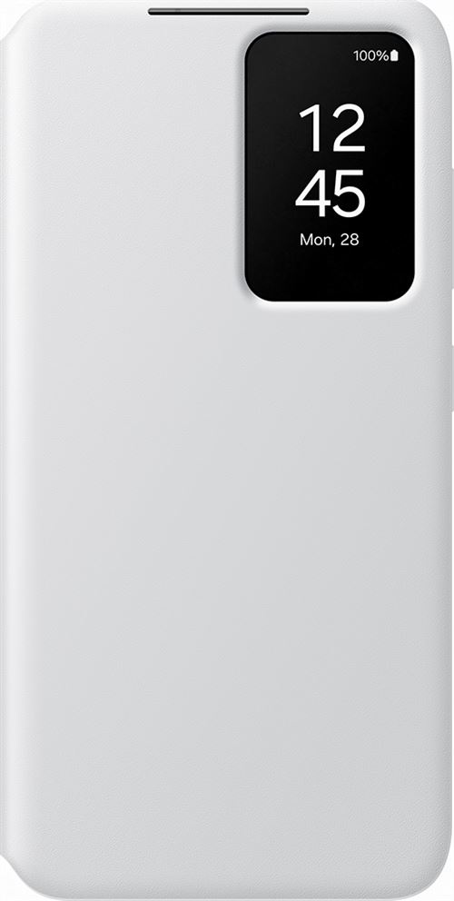 Etui Folio Smart Clear View avec porte-carte pour Samsung Galaxy S24 Gris Clair