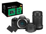 Pack Fnac Appareil photo hybride Canon EOS R100 Noir + RF-S 18-45mm f/4.5-6.3 IS STM + RF-S 55-210mm f/5-7.1 IS STM + 2eme batterie + chargeur