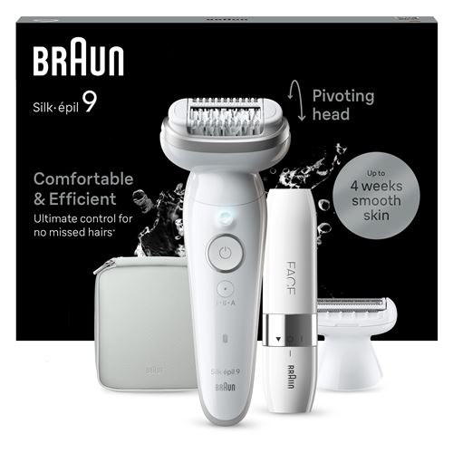 Epilateur Électrique Braun Silk Épil 9 Ses 9-341 Blanc Et Argent