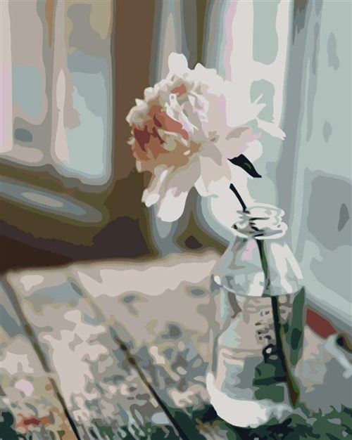 Peinture par numéro Figured'Art Fleur blanche 40x50 cm