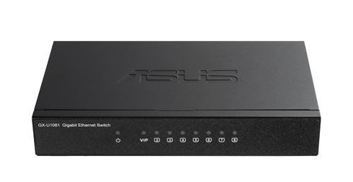 ASUS GX-U1081 - Switch - onbeheerd - 8 x 10/100/1000 - desktop, wandbevestiging