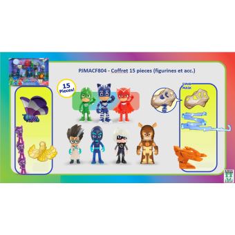 Coffret 15 pièces Pyjamasques figurines et accesoires