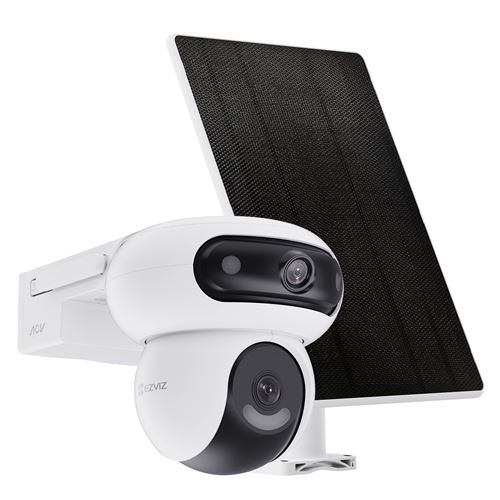 Caméra De Surveillance Connectée Ezviz Hb90 Double Objectif Blanc + Panneau Solaire 8 W