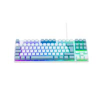 The G-Lab Keyz Hydrogen, Clavier Gamer 60%, Semi-mécanique Filaire Azerty, Rétroéclairage Multicolore- Mini Clavier Gamer Silencieux, Format Compact TKL - PC/PS5 (Blanc