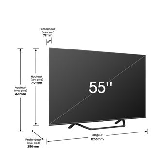 TV QLED Hisense 55A7KQ 139 cm 4K UHD Smart TV Gris