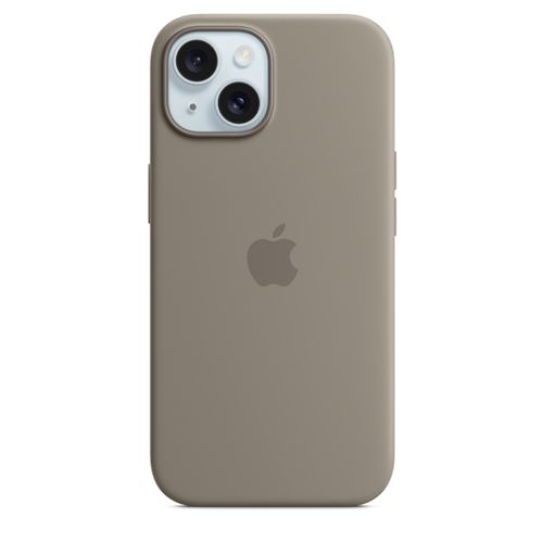 Apple Coque en silicone avec MagSafe pour iPhone 15 Argile