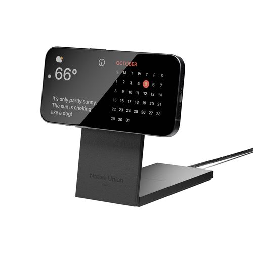 Chargeur magnétique sans fil 2-en-1 Native Union Rise Noir