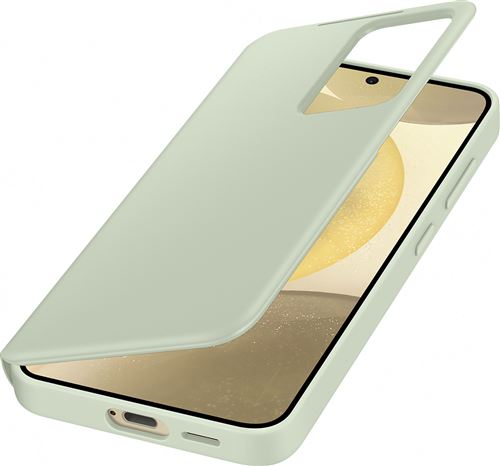 Etui Folio Smart Clear View avec porte-carte pour Samsung Galaxy S24 Vert Clair