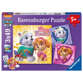 Puzzles 3 x 49 pièces Ravensburger Charmantes chiennes Pat Patrouille - 1