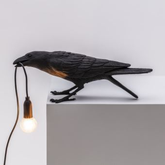 Lampe à poser Seletti Corbeau chantant Noir