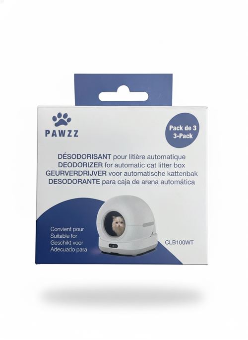 Meilleurs prix pour Pack de 3 tablettes désodorisantes Pawzz Blanc pour litière autonettoyante CLB100WT
