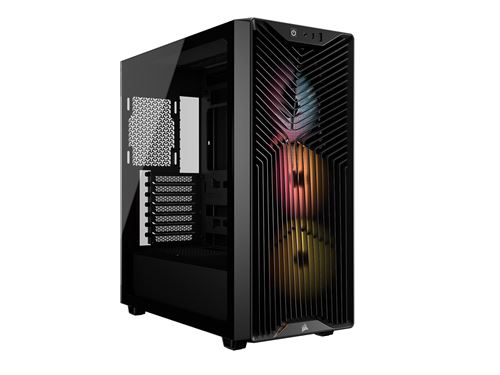 Boîtier PC gaming Corsair 3200D RS moyen tour noir ARGB avec verre trempé