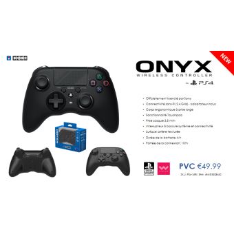 Manette PS4 et PC Hori Onyx + sans fil Noir