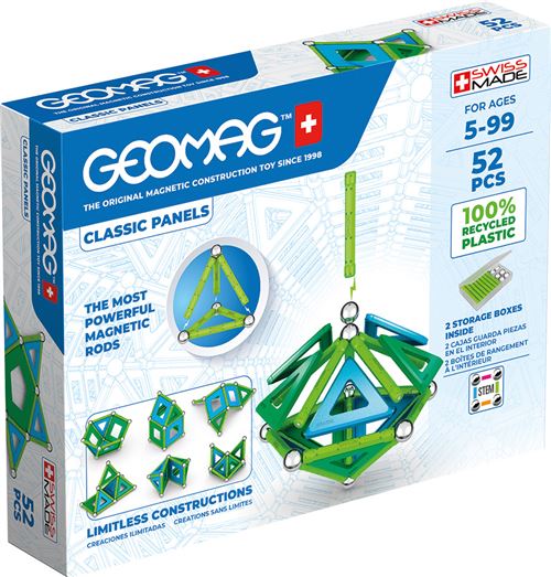 Jeu de construction Geomag Classic Pannels Green Line 52 pièces