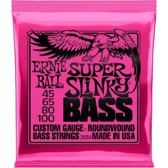 Jeu de cordes guitare basse Ernie Ball Super P02834 Slinky 45-100