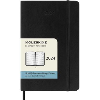 Agenda civil mensuel Moleskine 2024 12 mois Format de Poche Couverture Souple Noir - 1