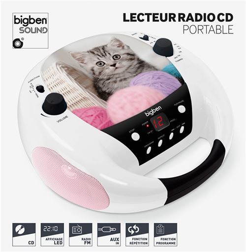 Lecteur radio CD portable BigBen 230 V Chat