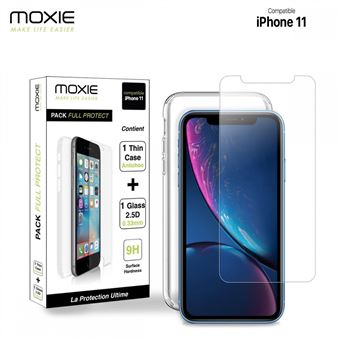 Pack coque souple + verre trempé 2,5D pour iPhone 11