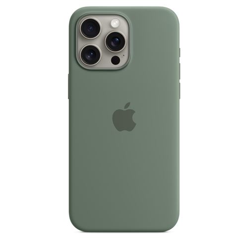 Apple Coque en silicone avec MagSafe pour iPhone 15 Pro Max Cyprès