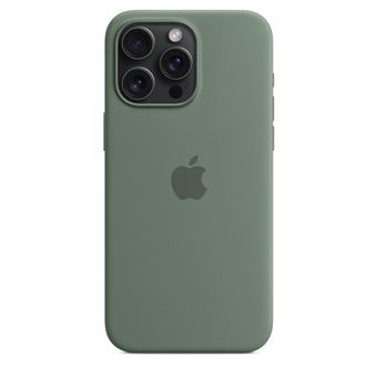 Coque en silicone avec MagSafe pour iPhone 15 Pro Max Cyprès