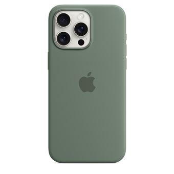 Coque en silicone avec MagSafe pour iPhone 15 Pro Max Cyprès