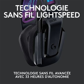 Casque gaming sans fil Logitech G535 Lightspeed Wireless Noir