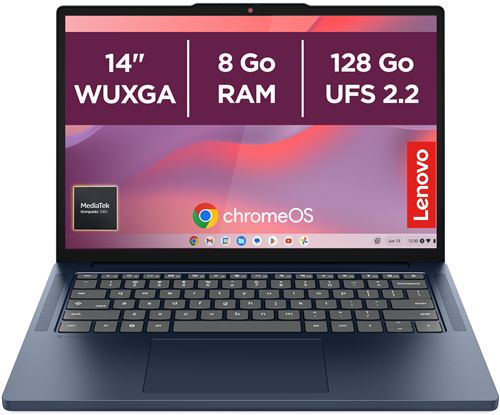 Chromebook Lenovo 14M8911 14" MediaTek Kompanio 8 Go RAM 128 Go eMMC Bleu Cosmique