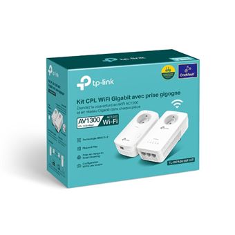 Kit CPL AV1300 Gigabit WiFi AC avec prise gigogne TP-LINK Blanc - CPL -  Achat & prix