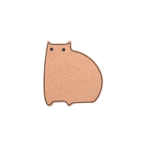Sous-plat en liège chat Point Virgule 14 x 13 x 1 cm Brun