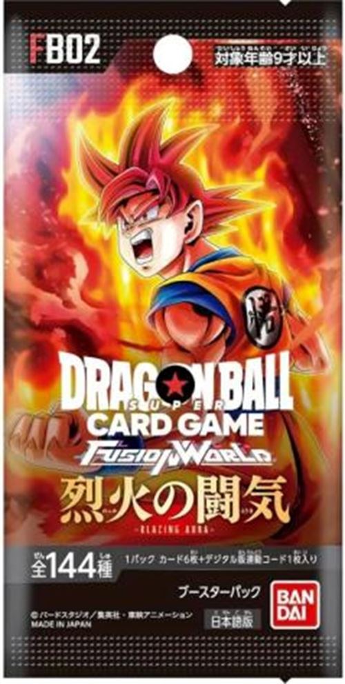 Carte à collectionner Bandai Boosters de 6 cartes Dragon Ball Super Card Game Fusion World : Blazing Aura