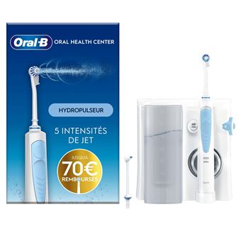 Hydropulseur avec 2 refills Oral B Oxyjet Blanc et Bleu - 1