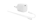 Chargeur secteur USB Type C 30 Watts Blanc + Câble Lightning 1m Wefix Blanc