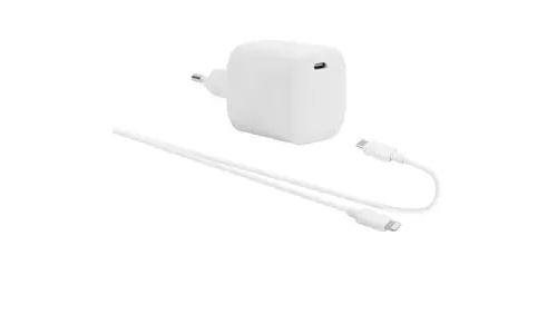 Chargeur Secteur Usb Type C 30 Watts Blanc + Câble Lightning 1M Wefix Blanc