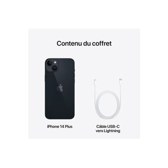 iPhone 14 Plus 6.7" 5G Double SIM 512 Go Noir minuit