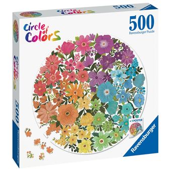 Puzzle rond 500 pièces Ravensburger Fleurs Circle of Colors