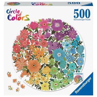 Puzzle rond 500 pièces Ravensburger Fleurs Circle of Colors